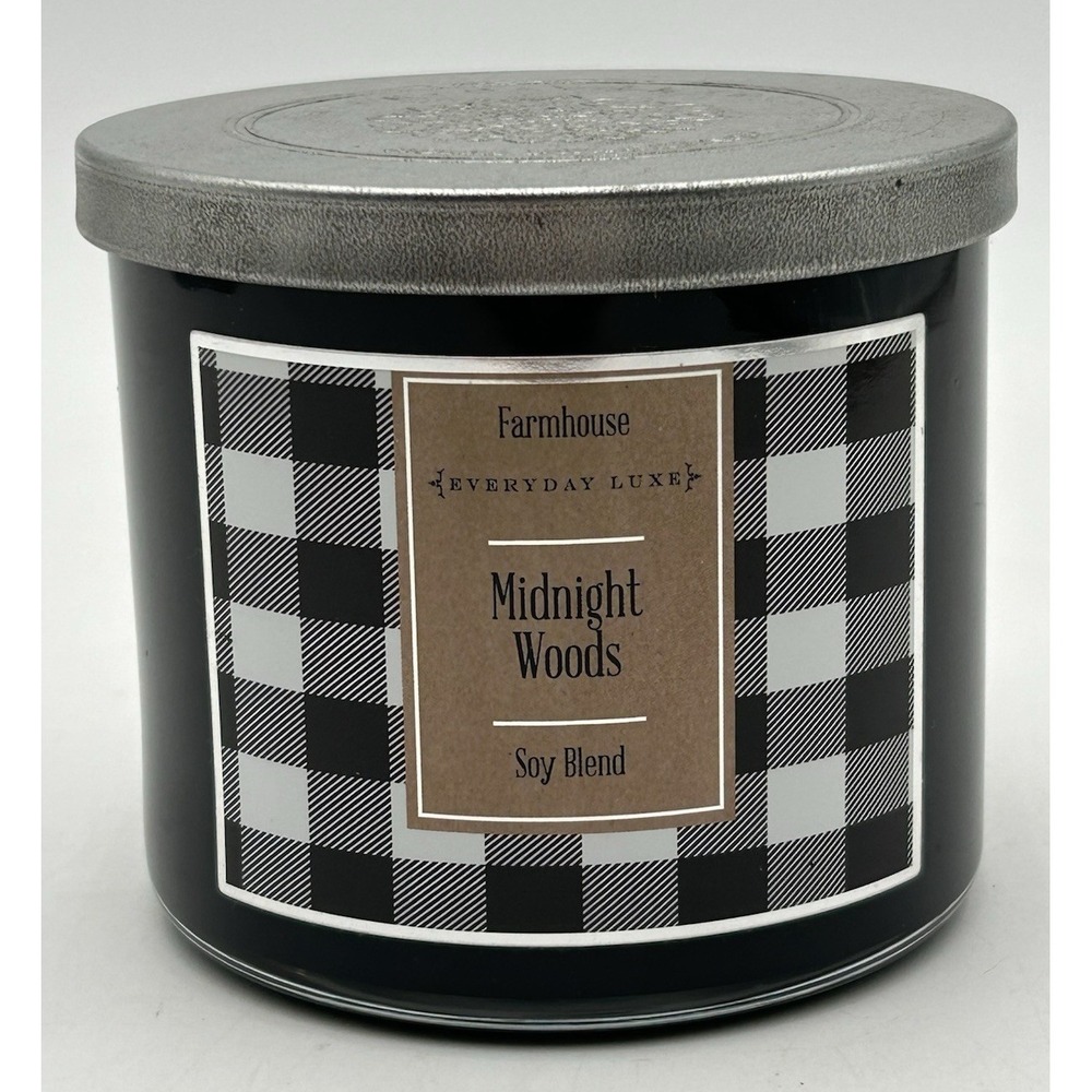 Everyday Luxe Farmhouse MIDNIGHT WOODS 3 Wick Candle Woods, Musk, Manly